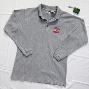 Vintage 90's Kansas City Chiefs Long Sleeve Knit Polo Shirt - M